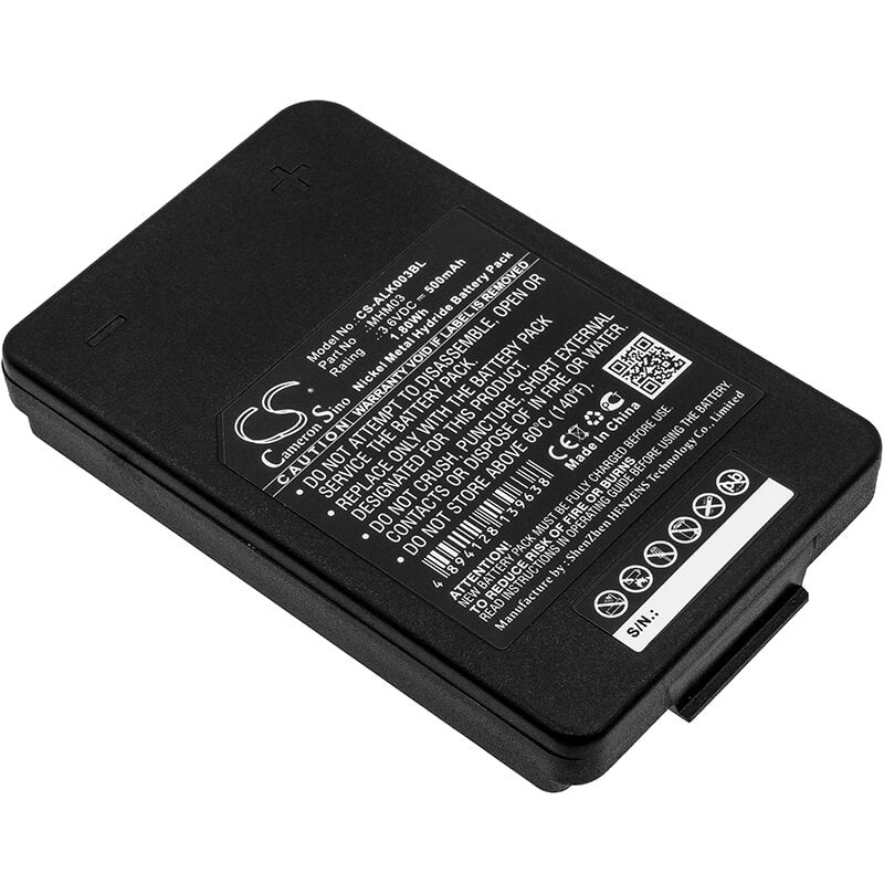 3.6V, 500mAh, Ni-MH Battery fits Autec, Lk Neo, 1.8Wh