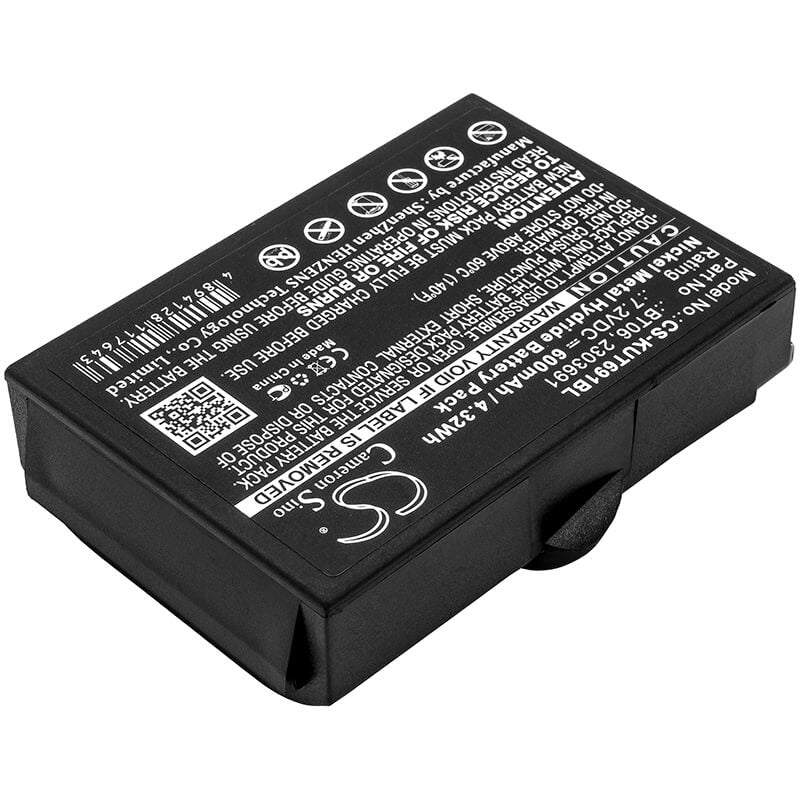 7.2V, 600mAh, Ni-MH Battery fits Ikusi, 2303691, Tm60, 4.32Wh