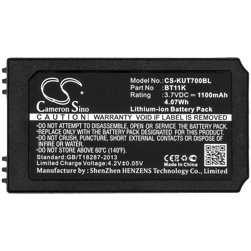 3.7V, 1100mAh, Li-ion Battery fits Konecranes, Mini Joystick Radio Rmj, 4.07Wh