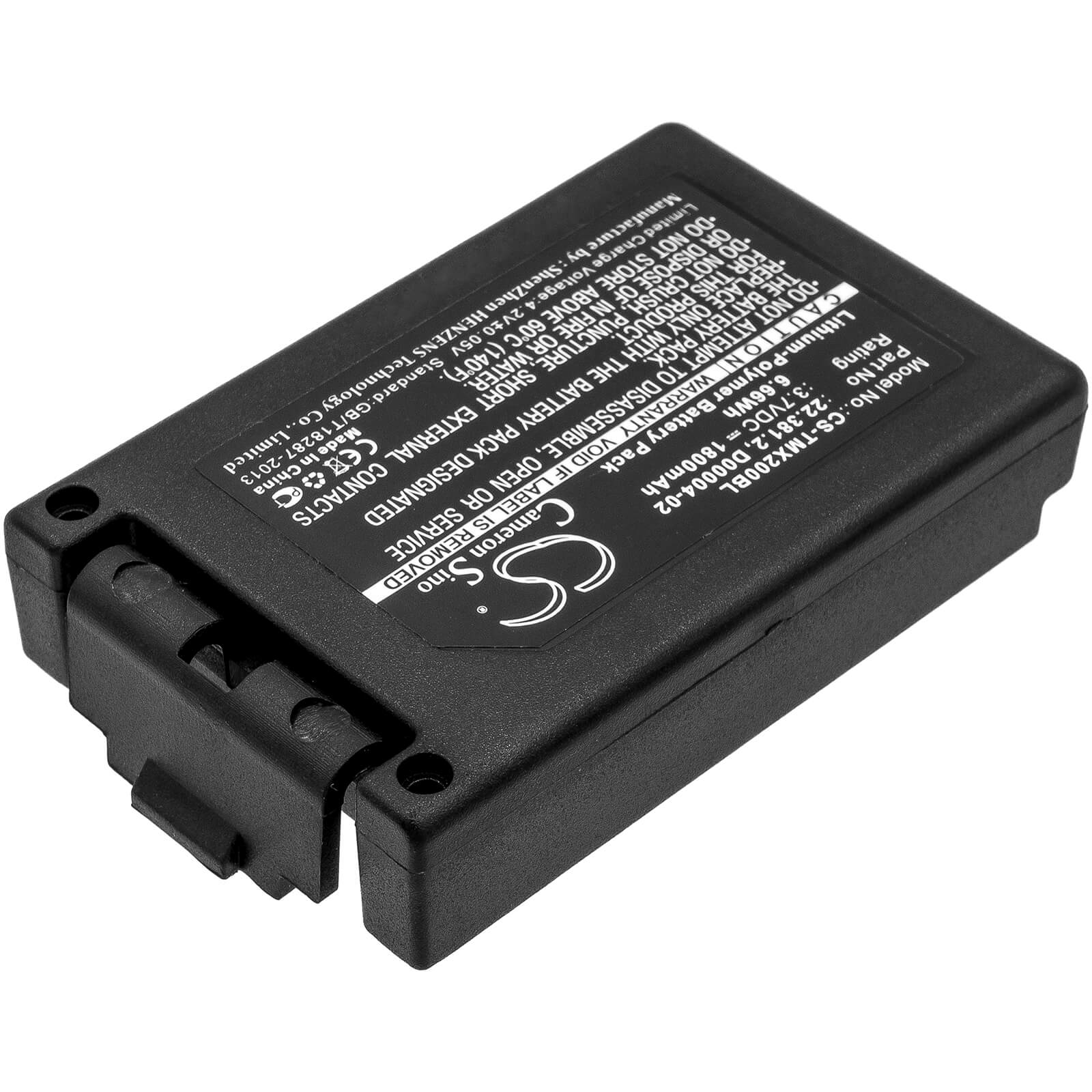 3.7V, 1800mAh, Li-Polymer Battery fits Teleradio, Tg-txmnl, Transmitter Tele Radio Tg-txmn, 6.66Wh