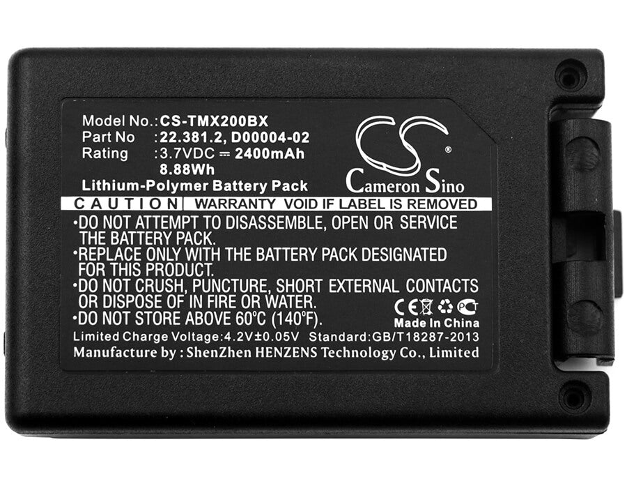 3.7V, 2400mAh, Li-ion Battery fits Teleradio, Tg-txmnl, Transmitter Tele Radio Tg-txmn, 8.88Wh