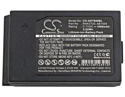 3.7V, 1600mAh, Li-ion Battery fits Akerstroms, Aq80 Transmitters, Era 100j Transmitters, 5.92Wh