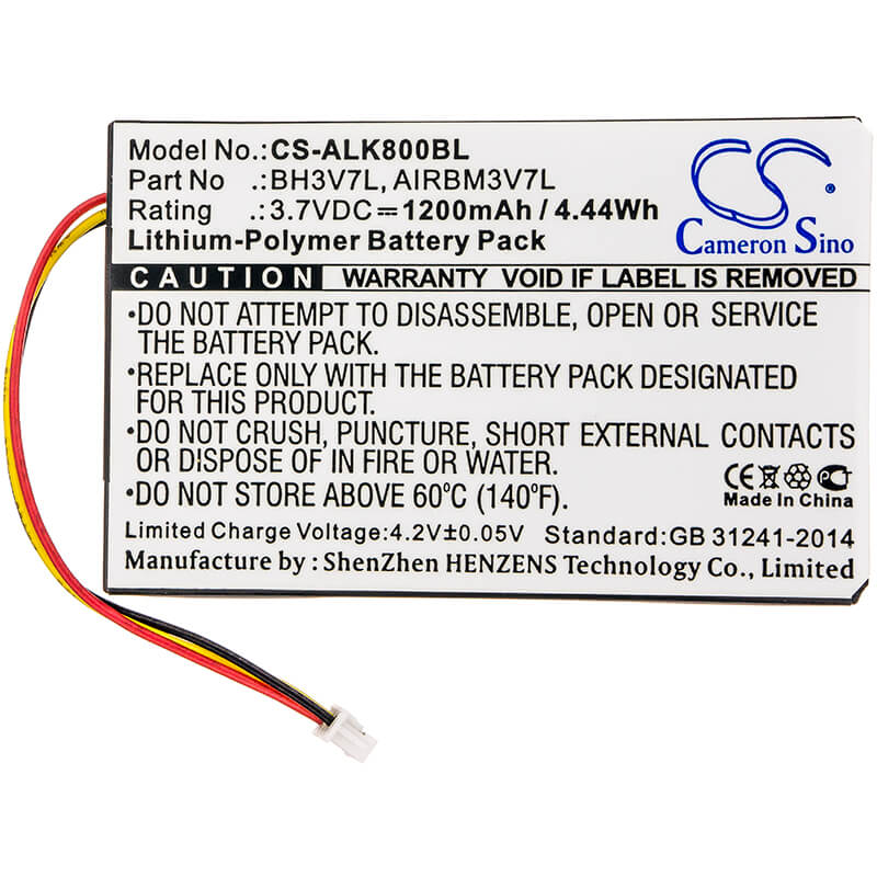 3.7V, 1200mAh, Li-Polymer Battery fits Autec, Air A4, Air A6, 4.44Wh