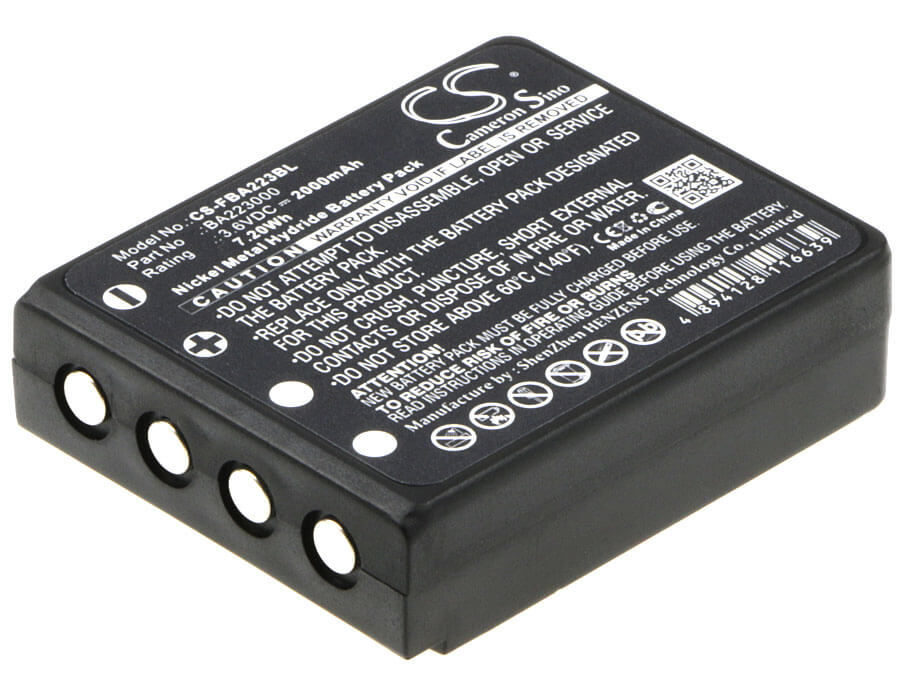 Black, 3.6V, 2000mAh, Ni-MH Battery fits Hbc, Radiomatic Keynote, Radiomatic Linus 4, 7.2Wh
