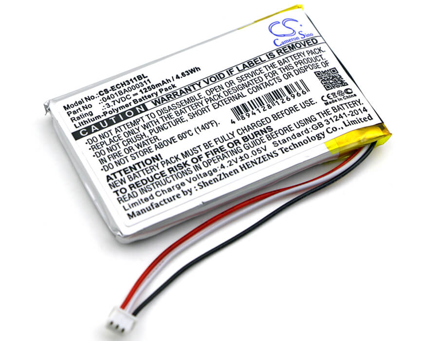 3.7V, 1250mAh, Li-Polymer Battery fits Elca, Evo, Mago-evo, 4.625Wh