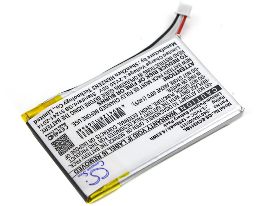 3.7V, 1250mAh, Li-Polymer Battery fits Elca, Evo, Mago-evo, 4.625Wh