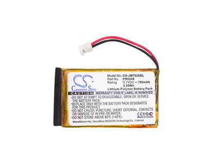 3.7V, 700mAh, Li-Polymer Battery fits Jay, Transmitter Erus, Transmitter Ur E, 2.59Wh