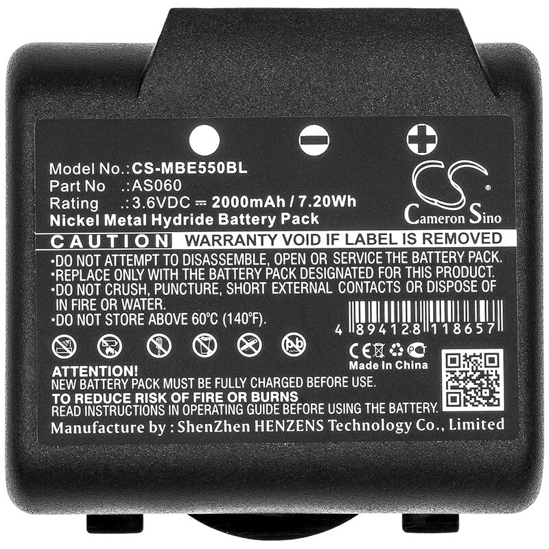3.6V, 2000mAh, Ni-MH Battery fits Imet, Be3600, Be5500, 7.2Wh