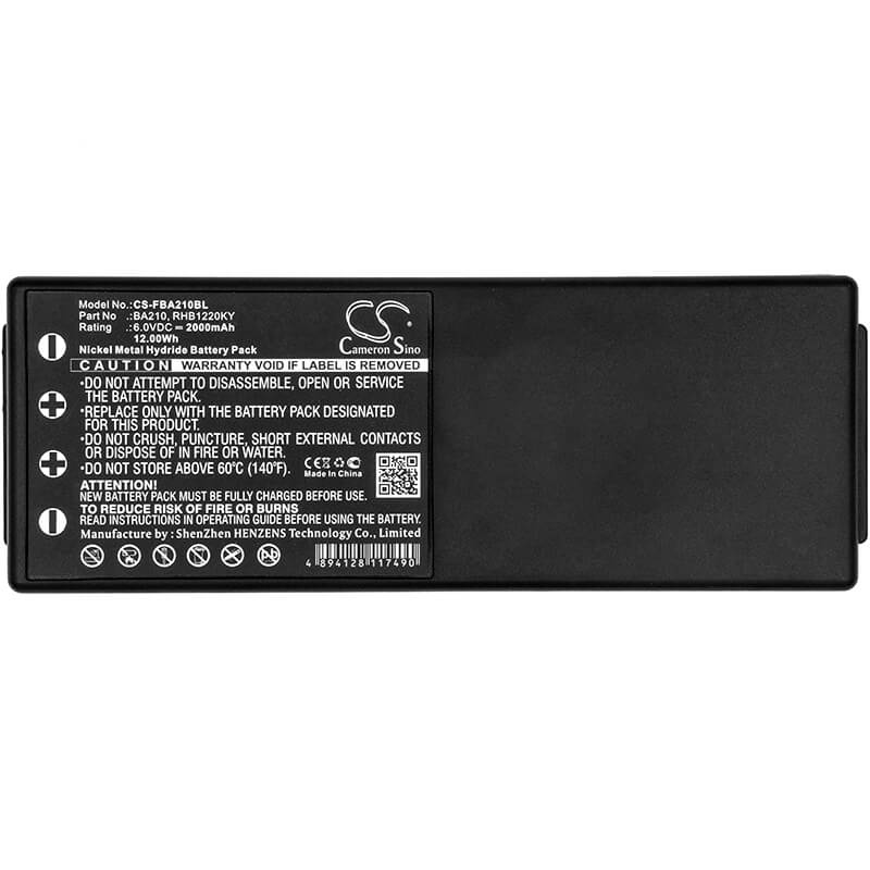 Black, 6.0V, 2000mAh, Ni-MH Battery fits Liebherr, Funkst, 12Wh