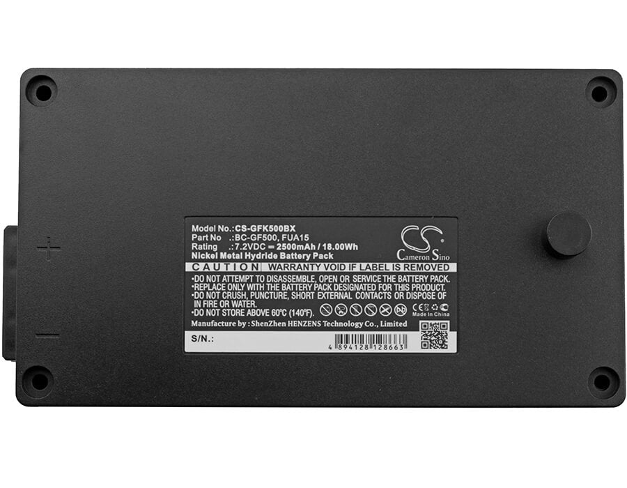 Black, 7.2V, 2500mAh, Ni-MH Battery fits Gross Funk, Crane Remote Control, Gf500, 18Wh
