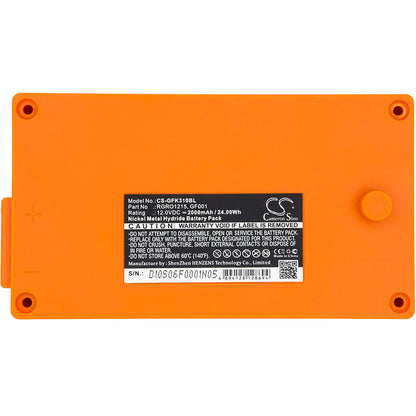 12.0V, 2000mAh, Ni-MH Battery fits Gross Funk, Crane Remote Control Se889, Gf2000i, 24Wh