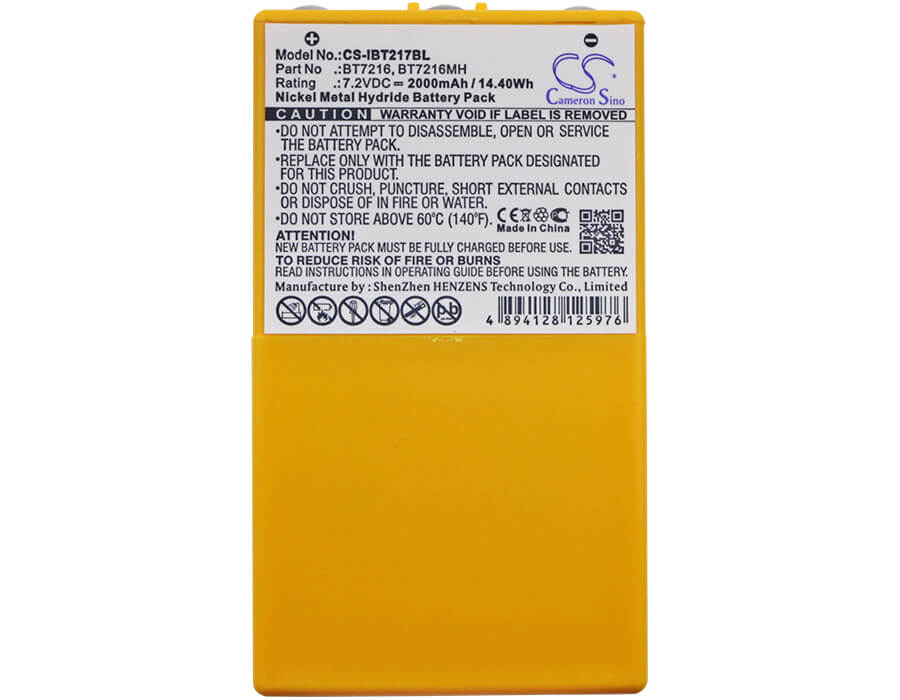 Yellow, 7.2V, 2000mAh, Ni-MH Battery fits Itowa, Boggy, Combi Caja Spohn, 14.4Wh