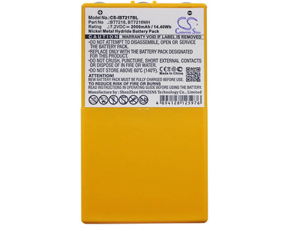 Yellow, 7.2V, 2000mAh, Ni-MH Battery fits Itowa, Boggy, Combi Caja Spohn, 14.4Wh