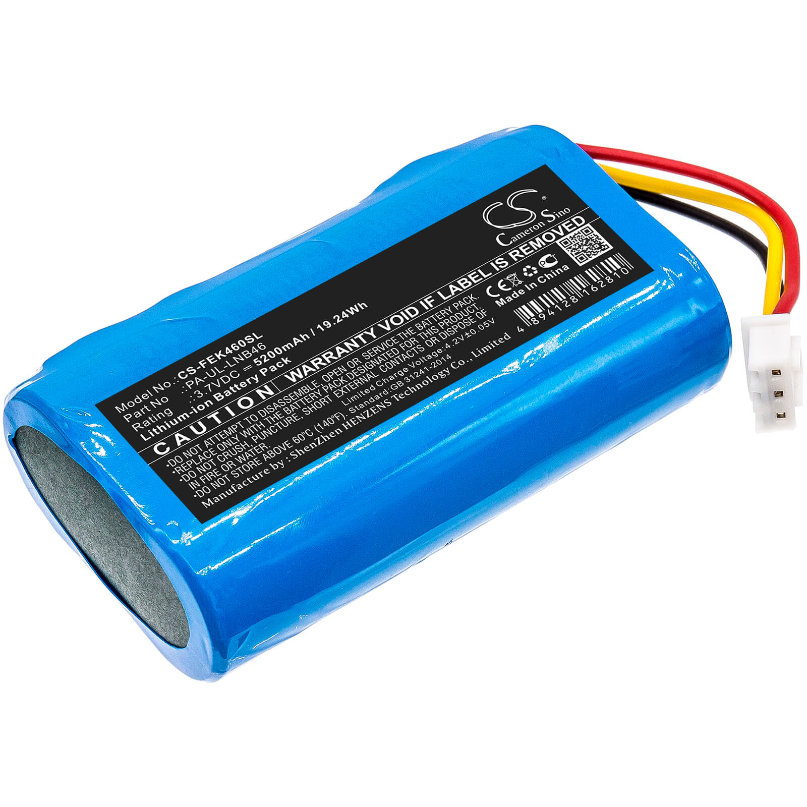 3.7V, 5200mAh, Li-ion Battery fits Fey Elektronik, Pa-ul-lnb46, 19.24Wh
