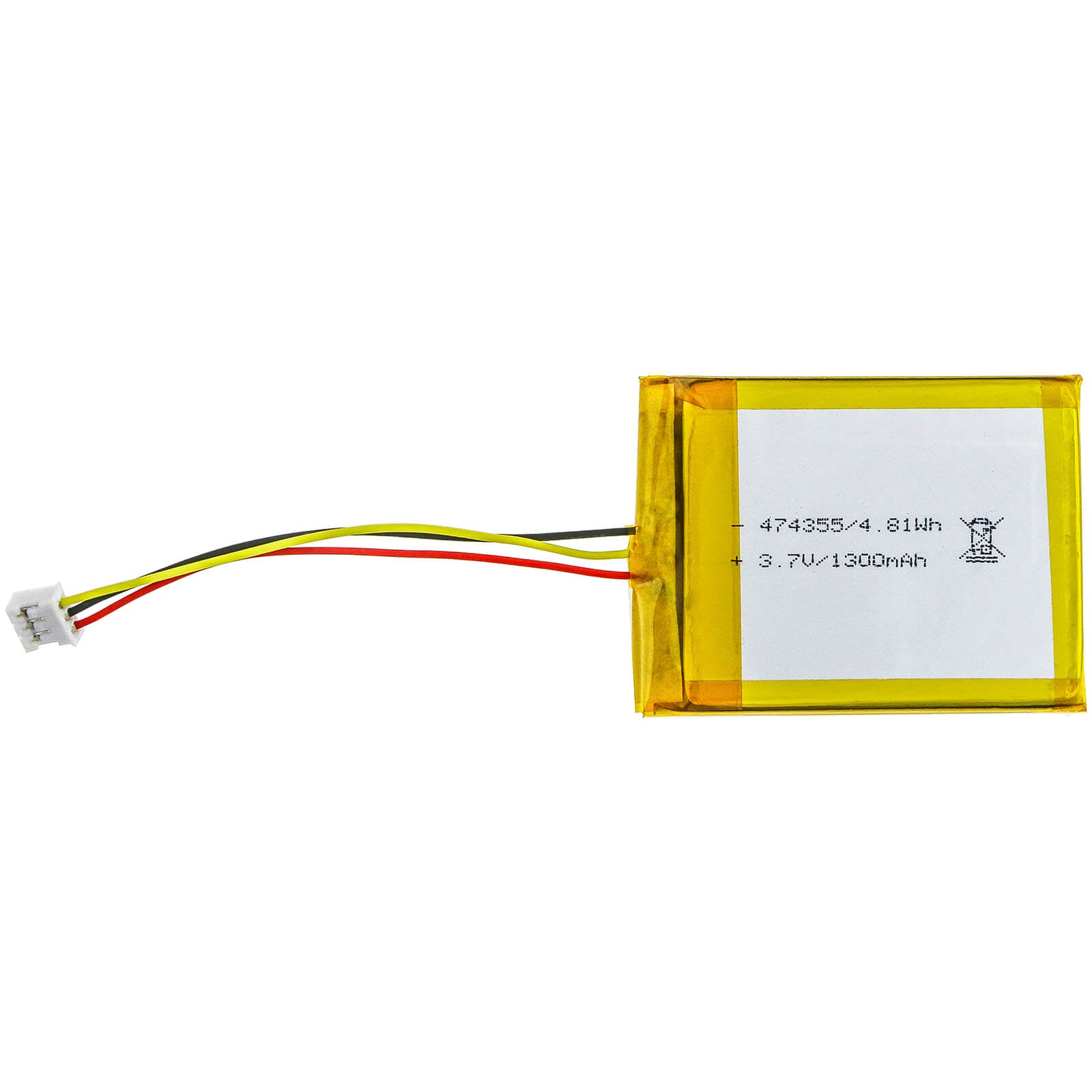 3.7V, 1300mAh, Li-Polymer Battery fits Cameron Sino, 1icp/47/43/55, 4.81Wh