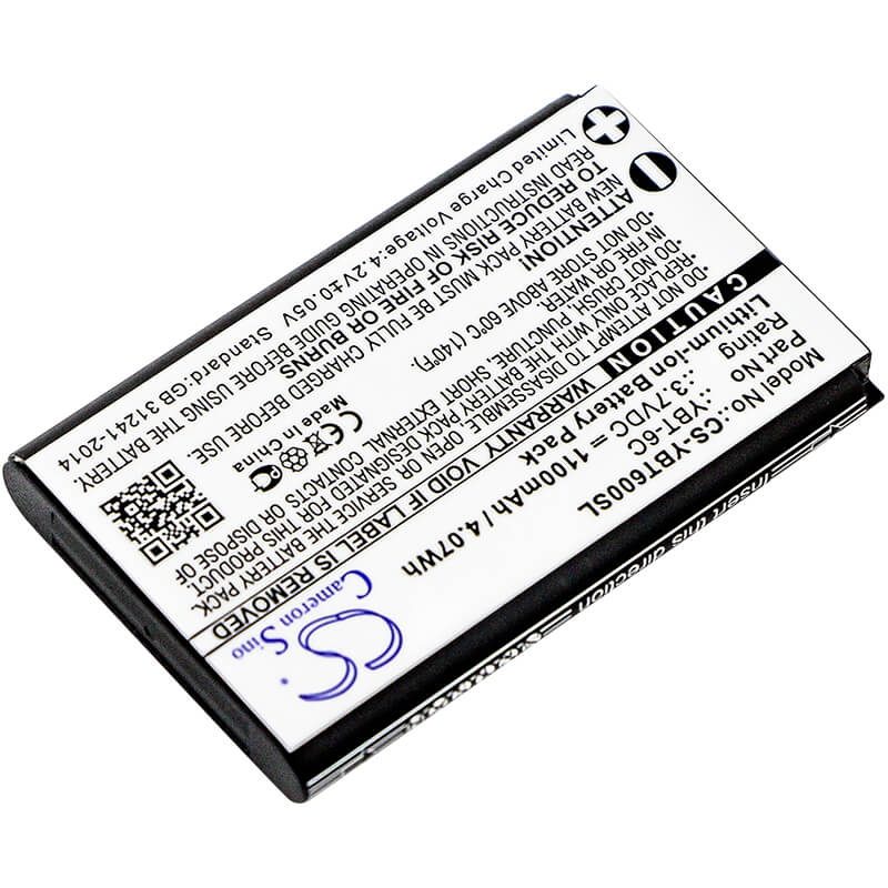 3.7V, 1100mAh, Li-ion Battery fits Cameron Sino, Ybt-6c, 4.07Wh