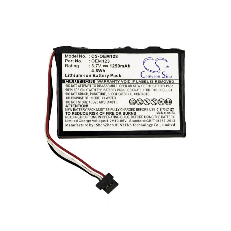 3.7V, 1250mAh, Li-ion Battery fits Cameron Sino, Cs-oem123, 4.625Wh