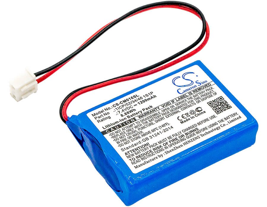 7.4V, 1200mAh, Li-ion Battery fits Cameron Sino, 2icp/52/34/46 1s2p, 8.88Wh