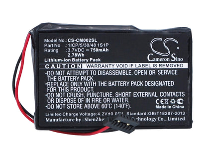 3.7V, 750mAh, Li-ion Battery fits Cameron Sino, 1icp/5/30/48 1s1p, 2.775Wh