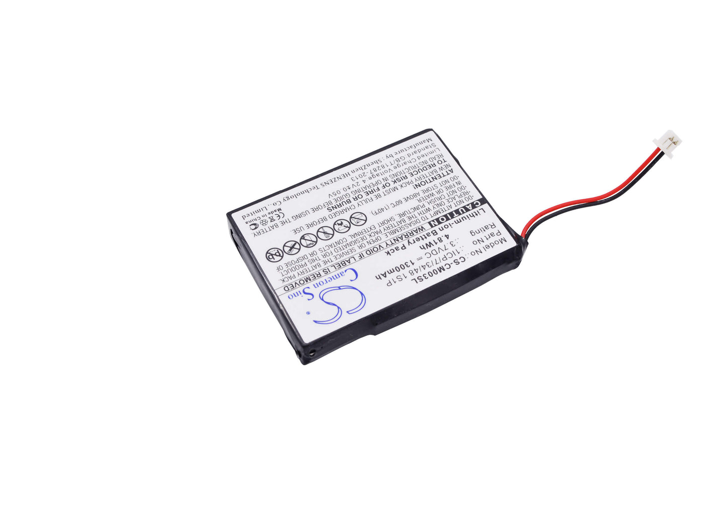 3.7V, 1300mAh, Li-ion Battery fits Cameron Sino, 1icp/7/34/48 1s1p, 4.81Wh