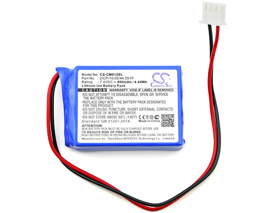 7.4V, 600mAh, Li-ion Battery fits Cameron Sino, 2icp/10/30/44 2s1p, 4.44Wh