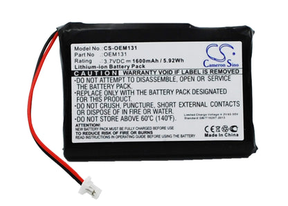 3.7V, 1600mAh, Li-ion Battery fits Cameron Sino, Cs-oem131, 5.92Wh
