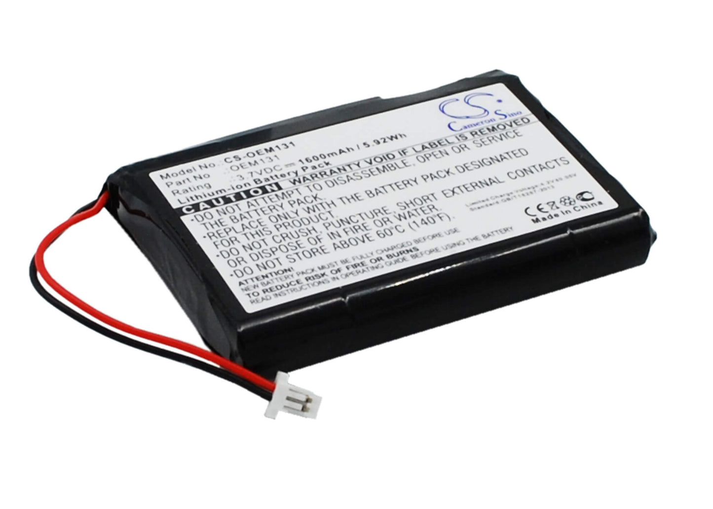3.7V, 1600mAh, Li-ion Battery fits Cameron Sino, Cs-oem131, 5.92Wh
