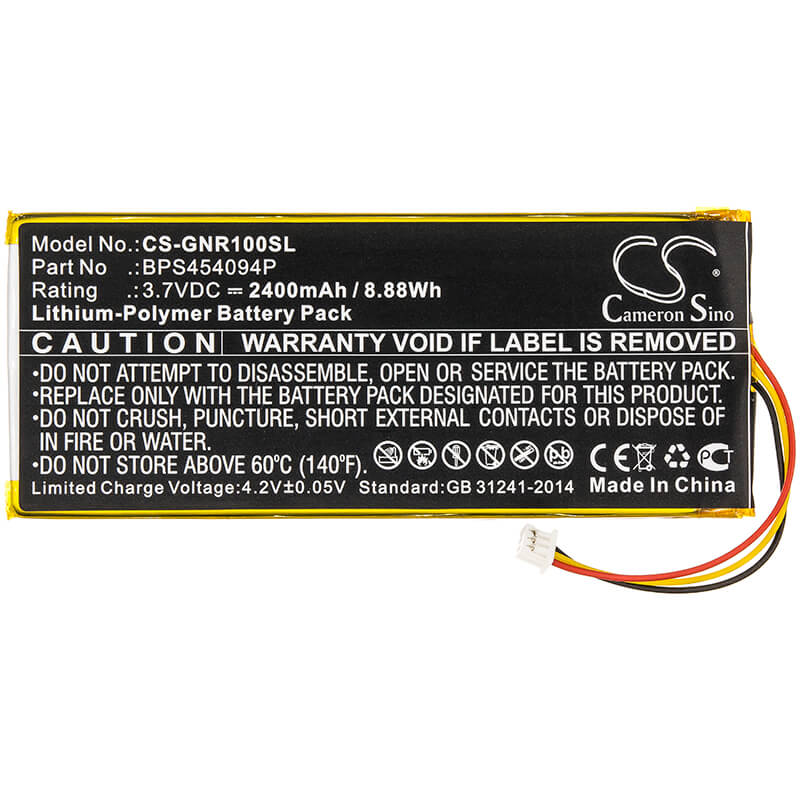 3.7V, 2400mAh, Li-Polymer Battery fits Geneva, Worldradio, 8.88Wh