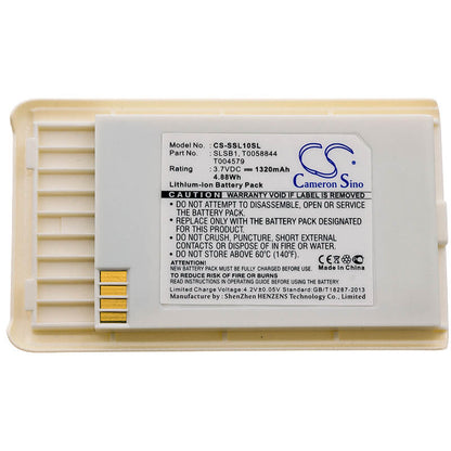 3.7V, 1320mAh, Li-ion Battery fits Sirius, Sl100, Stiletto 10 (sl10pk1), 4.884Wh