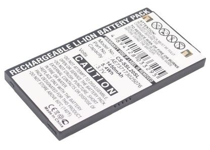 3.7V, 1450mAh, Li-ion Battery fits Sirius, Stiletto Sl2, 5.365Wh