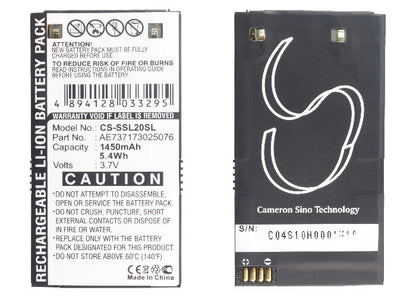 3.7V, 1450mAh, Li-ion Battery fits Sirius, Stiletto Sl2, 5.365Wh