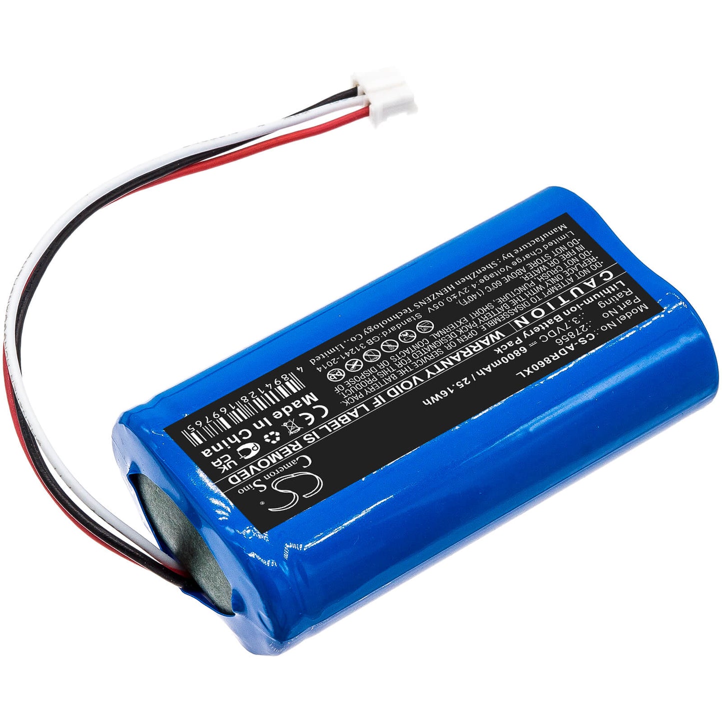 3.7V, 6800mAh, Li-ion Battery fits Albrecht, Dr 855, Dr 860, 25.16Wh