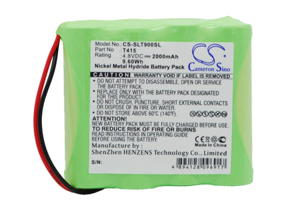 4.8V, 2000mAh, Ni-MH Battery fits Schaub Lorentz, Tl900, 9.6Wh