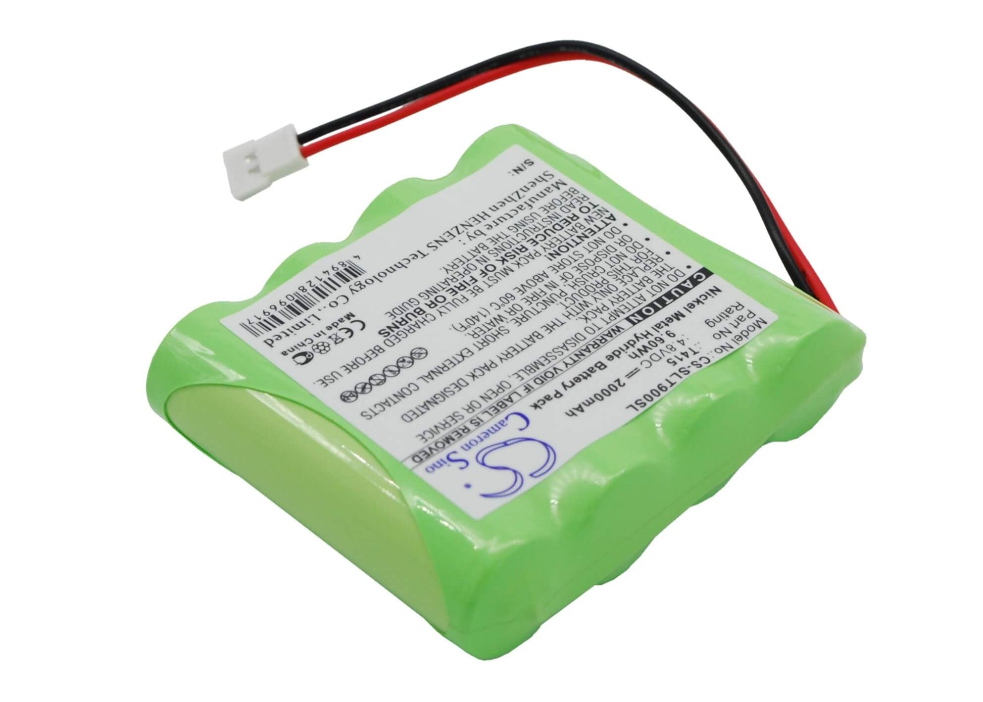4.8V, 2000mAh, Ni-MH Battery fits Schaub Lorentz, Tl900, 9.6Wh