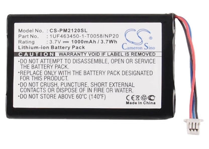 3.7V, 1000mAh, Li-ion Battery fits Pure, F360, F360b, 3.7Wh