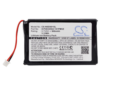 3.7V, 900mAh, Li-ion Battery fits Insginia, Ns-hd01a, 3.33Wh