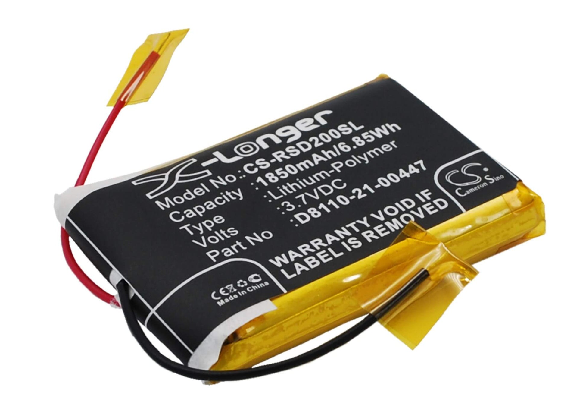 3.7V, 1850mAh, Li-Polymer Battery fits Roberts, Sports Dab2, 6.845Wh