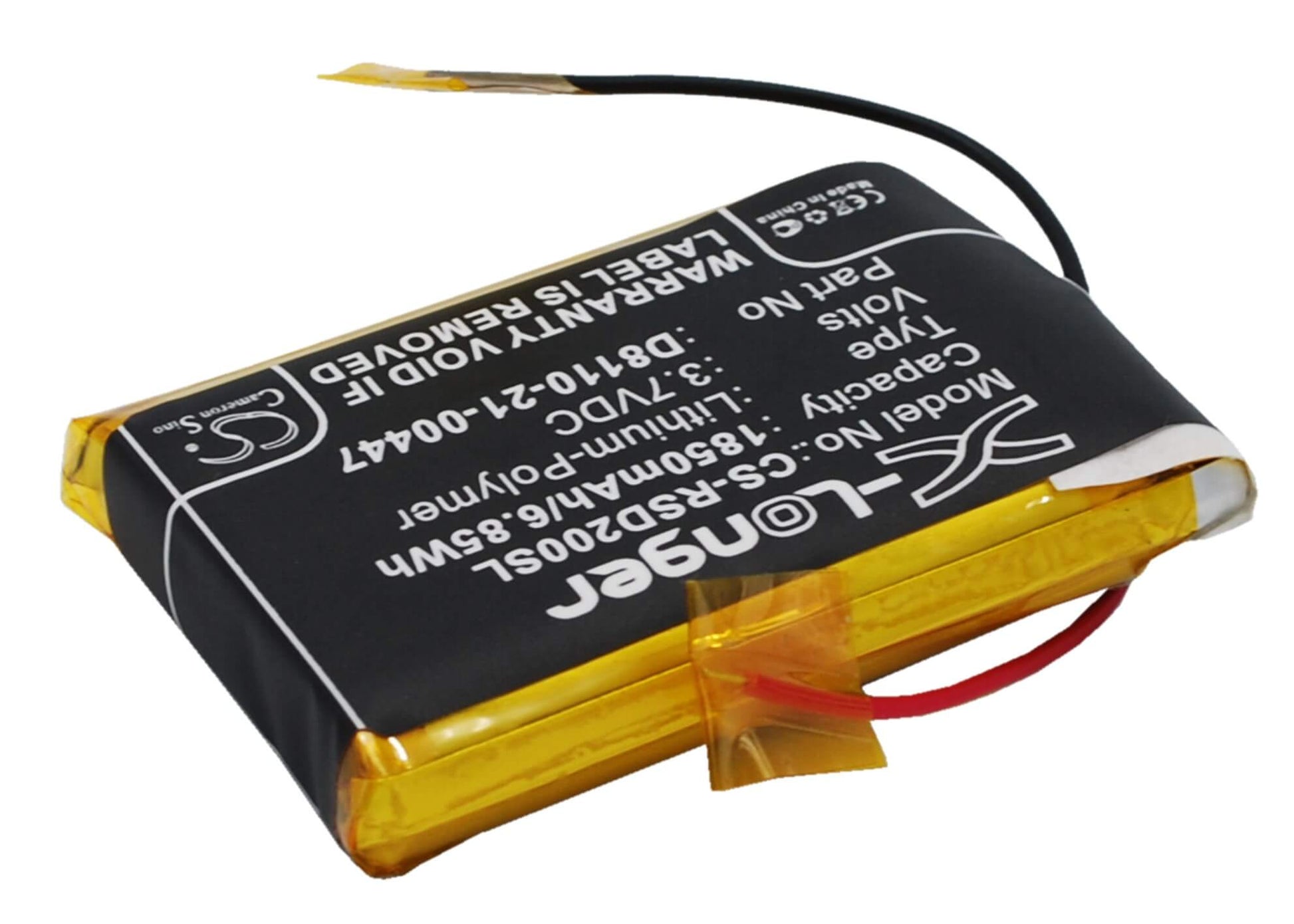 3.7V, 1850mAh, Li-Polymer Battery fits Roberts, Sports Dab2, 6.845Wh
