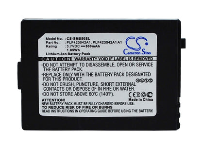 3.7V, 500mAh, Li-ion Battery fits Sirius, S50, S50sb1, 1.85Wh