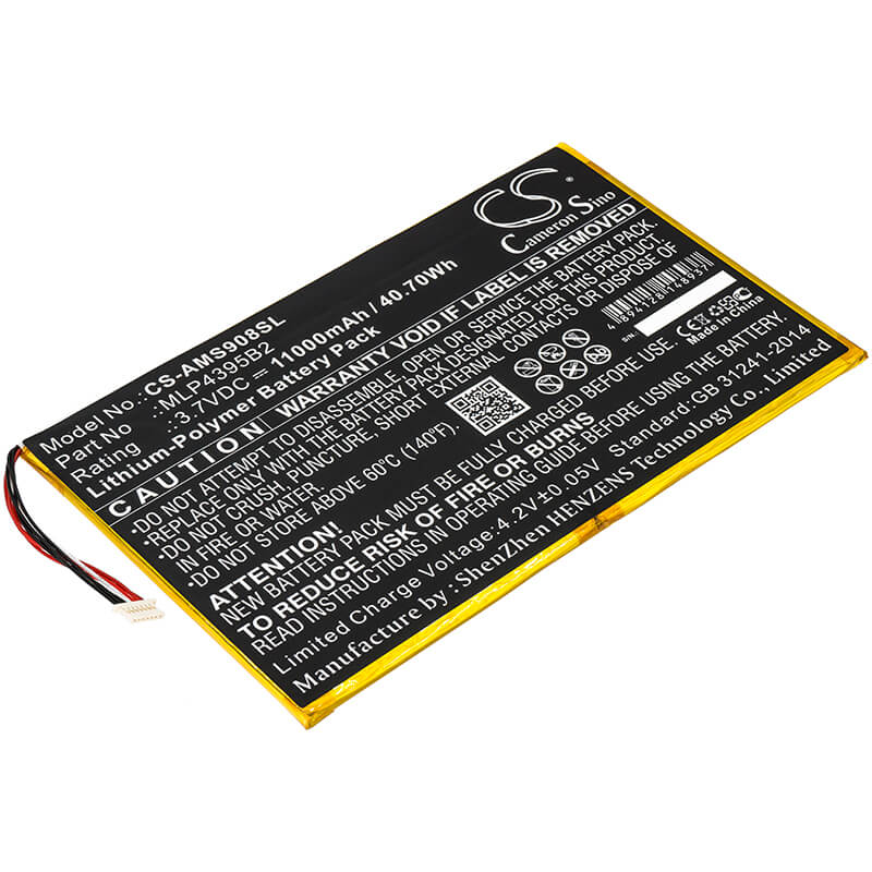 3.7V, 11000mAh, Li-Polymer Battery fits Autel, Maxisys Cv, Maxisys Ms908, 40.7Wh