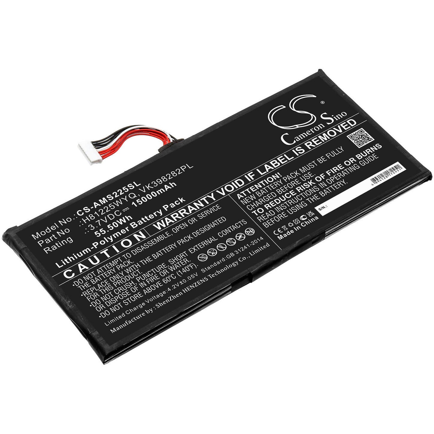 3.7V, 15000mAh, Li-Polymer Battery fits Autel, Maxisys Elite, 55.5Wh