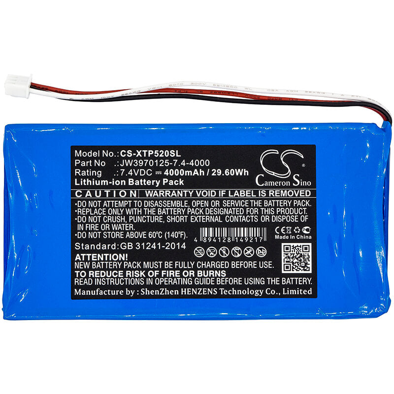 7.4V, 4000mAh, Li-ion Battery fits Xtool, P52, 29.6Wh