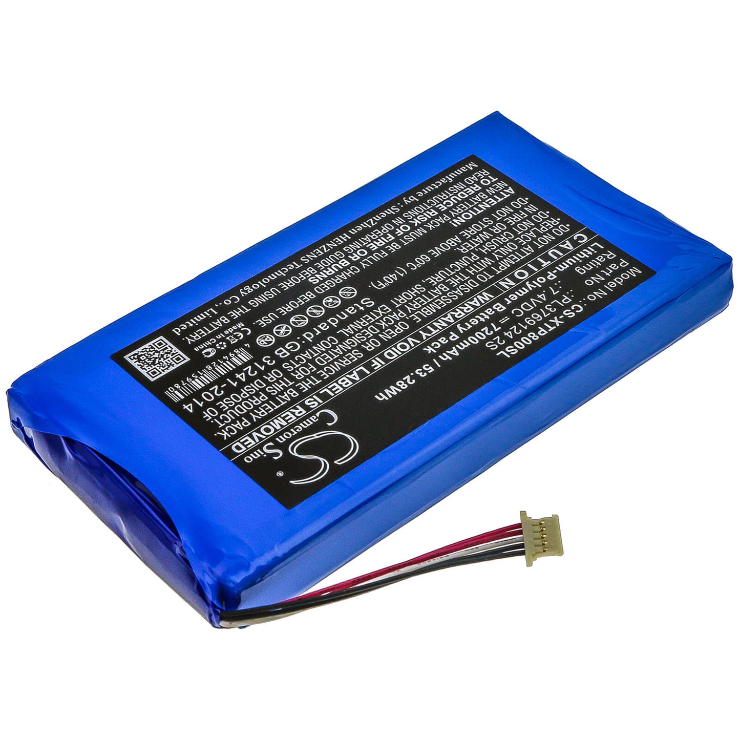 7.4V, 7200mAh, Li-Polymer Battery fits Xtool, Ez500, I80 Pad, 53.28Wh