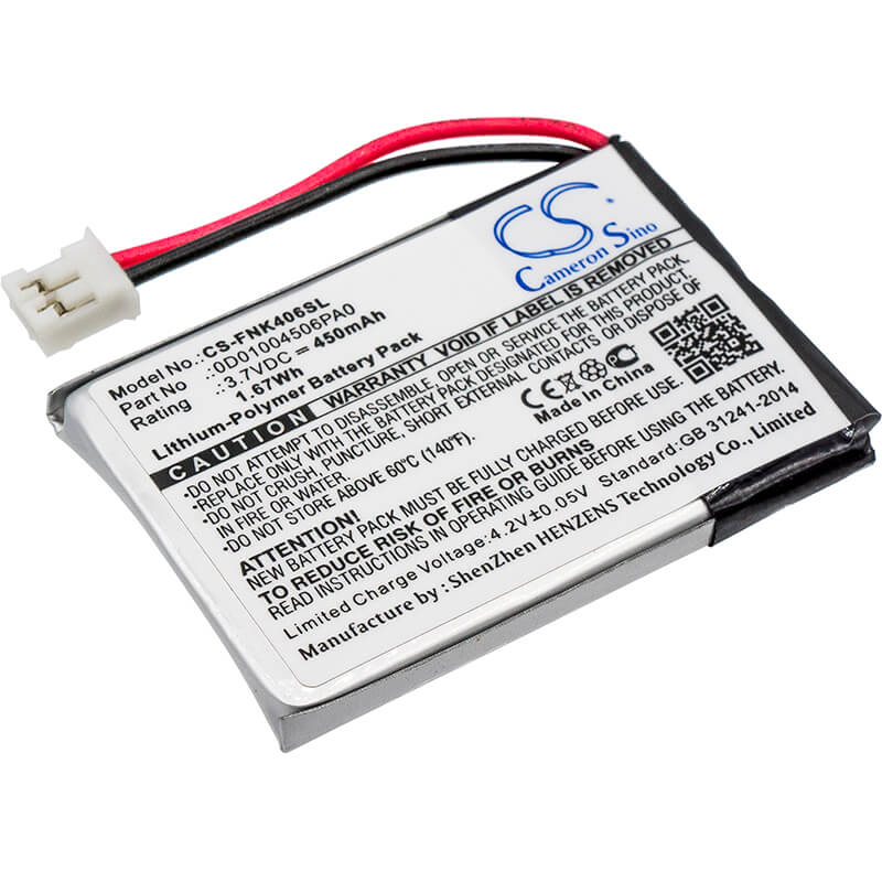 3.7V, 450mAh, Li-Polymer Battery fits Franklin, Est-4016, 1.665Wh