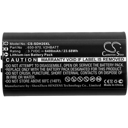 3.7V, 6400mAh, Li-ion Battery fits Sportdog, Tek 2.0 Gps Handheld, 23.68Wh
