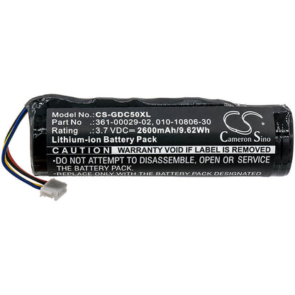3.7V, 2600mAh, Li-ion Battery fits Garmin, Alpha, Alpha 100, 9.62Wh