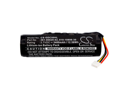 3.7V, 3400mAh, Li-ion Battery fits Garmin, Alpha, Alpha 100, 12.58Wh