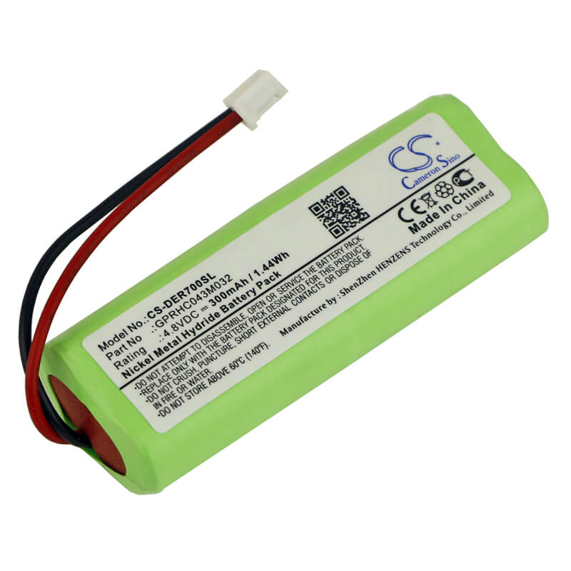 4.8V, 300mAh, Ni-MH Battery fits Educator, 1200a Receiver, 1200ts Receiver, 1.44Wh