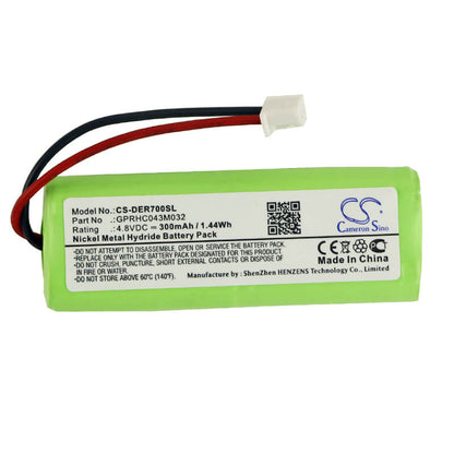 4.8V, 300mAh, Ni-MH Battery fits Educator, 1200a Receiver, 1200ts Receiver, 1.44Wh