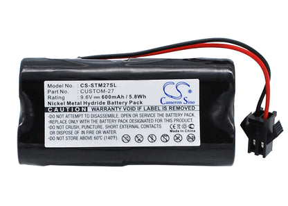 9.6V, 600mAh, Ni-MH Battery fits Tri-tronics, 1016200, 5.76Wh